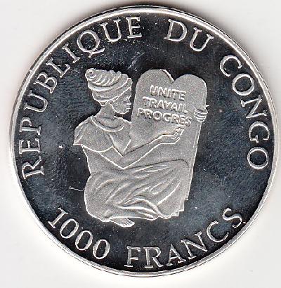 Beschrijving: 1.000 Francs SOCCER 98 EIFFEL Coloured